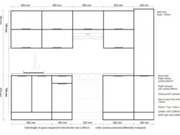 Kitchen Cabinets Cupboards 11 Unit Slim 400 Larder DIY Set 280cm Light Grey Gloss - Star - thumbnail 3