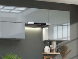 Kitchen Cabinets Cupboards 11 Unit Slim 400 Larder DIY Set 280cm Light Grey Gloss - Star - thumbnail 4