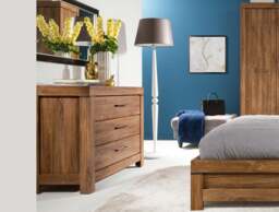 Chest of Drawers 115cm Wide 3 Drawer Storage Dresser Modern Farmhouse Oak Effect - Gent - thumbnail 1