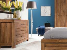 Chest of Drawers 115cm Wide 3 Drawer Storage Dresser Modern Farmhouse Oak Effect - Gent - thumbnail 3