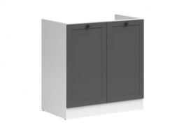 Sink Kitchen Unit Under Sink Cabinet Cupboard 800mm Shaker Dark Grey - Junona - thumbnail 3
