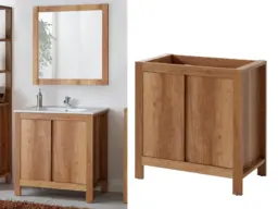 Freestanding Vanity Unit 800mm Bathroom Cabinet Under Sink Floor Unit Country Oak - Classic Oak