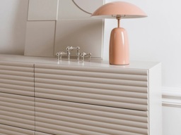 Large Sideboard Beige 6 Drawer Chest of Drawers Modern Cashmere Wide Storage Cabinet - Toyo - thumbnail 3