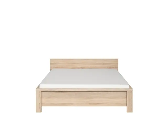 Double Bed Frame in Sonoma Oak Finish with Solid Wood Slats Modern - Kaspian - image 1
