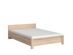 Double Bed Frame in Sonoma Oak Finish with Solid Wood Slats Modern - Kaspian - thumbnail 4