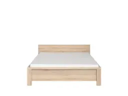 Double Bed Frame in Sonoma Oak Finish with Solid Wood Slats Modern - Kaspian - thumbnail 1