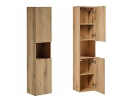 Wall Bathroom Cabinet Tall Slim Storage Shelving Unit Floating Narrow Shelf Oak Effect - Nova - thumbnail 4