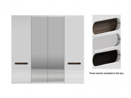 Four 4 Door Wardrobe with Mirror, Hanging Rail, Shelves Quad Quadruple Wardrobe White High Gloss - Azteca Trio - thumbnail 4