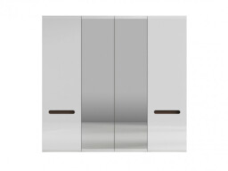 Four 4 Door Wardrobe with Mirror, Hanging Rail, Shelves Quad Quadruple Wardrobe White High Gloss - Azteca Trio - thumbnail 3