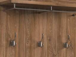 Modern Hallway Cupboard Furniture Set Storage Seat Shoe Cabinet Bench Wall Coat Hanger Hooks Medium Oak - Gent - thumbnail 3