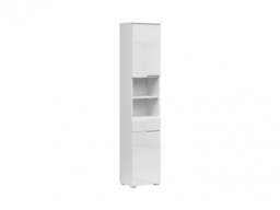 Tall Bathroom Storage Cabinet Slim Free Standing Tall Boy Drawer Unit Narrow Tallboy Modern White Gloss - Spice - thumbnail 3