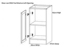 Kitchen Cabinet 400mm Base Modern Freestanding Cupboard Unit 40cm Left Hand White / Chalk Gloss - Junona - thumbnail 4