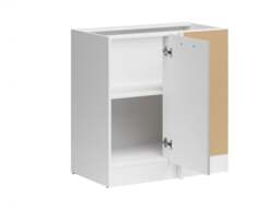 Corner Kitchen Cabinet 1000mm Modern Freestanding Base Unit 100cm Right White / Grey Gloss - Junona - thumbnail 3
