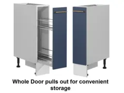 Kitchen Cabinet Pull Out Storage Basket 200mm Unit Navy Dark Blue Freestanding Base – Nora - thumbnail 3