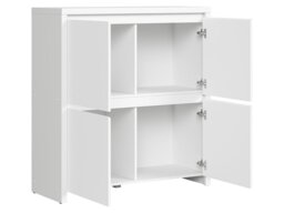 Sideboard Small White Compact Square Storage Cabinet Modern Living Room Furniture - Kaspian - thumbnail 4