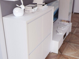 Sideboard Small White Compact Square Storage Cabinet Modern Living Room Furniture - Kaspian - thumbnail 2