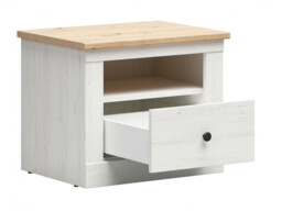 Bedside Cabinet Nightstand Soft Close Drawer Shelf Storage White Pine Oak Style Scandi Bedroom Furniture Unit Frija - thumbnail 3