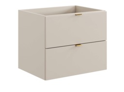 Bathroom Sink Cabinet with Drawers Beige Vanity Unit with 60cm Ceramic Sink Floating Wall Drawers Cashmere - Dalia - thumbnail 4