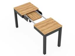 Narrow Dining Table Extendable Slim Black and Oak Small Kitchen 2 4 6 8 Seater – Orion - thumbnail 4