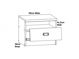 Urban Narrow Bedside Cabinet Side Table with Open Compartment and Drawer 40cm Oak Effect and Grey Finish - Malcolm - thumbnail 4