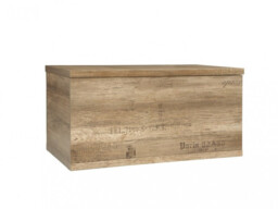 Trunk Coffee Table Kids Toy Storage Chest Seat with Lift Up Lid Urban 93cm Box Oak Effect Finish - Malcolm - thumbnail 3