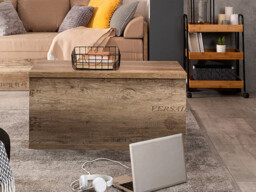 Trunk Coffee Table Kids Toy Storage Chest Seat with Lift Up Lid Urban 93cm Box Oak Effect Finish - Malcolm - thumbnail 2