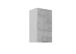 Kitchen Wall Cabinet Cupboard 400mm Unit Light Grey Gloss Narrow Slim Storage Slab Door - Star - thumbnail 4