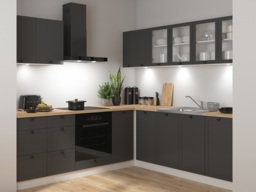 600mm Kitchen Base Unit 2 Door Cabinet Modern Freestanding Cupboard Shaker Dark Grey - Junona - thumbnail 3
