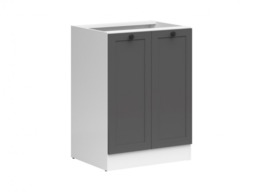 600mm Kitchen Base Unit 2 Door Cabinet Modern Freestanding Cupboard Shaker Dark Grey - Junona - thumbnail 4