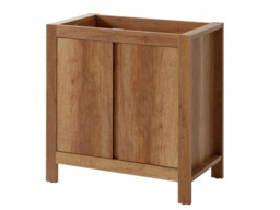 800mm Vanity Bathroom Sink Cabinet 80cm Set with Tallboy Freestanding Tall Cabinet Unit - Classic Oak - thumbnail 4