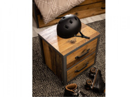 Under Desk Storage Drawers Mobile Pedestal Unit Bedside Cabinet Grey Reclaimed Rustic Oak Pine Wood Effect - Weston - thumbnail 3