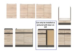 Fitted Kitchen Set Right Corner Cabinets Oak and Dark Wood Effect Freestanding 8 Cupboard Unit Complete DIY Junona - thumbnail 4