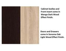Fitted Kitchen Set Right Corner Cabinets Oak and Dark Wood Effect Freestanding 8 Cupboard Unit Complete DIY Junona - thumbnail 3