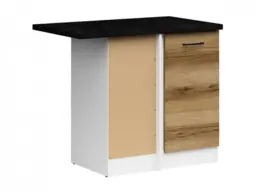 Kitchen Corner Cabinet 1000 Base Unit 100cm Left Light Delano Oak Modern Free Standing L Shaped - Junona - thumbnail 2