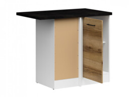 Kitchen Corner Cabinet 1000 Base Unit 100cm Left Light Delano Oak Modern Free Standing L Shaped - Junona - thumbnail 3