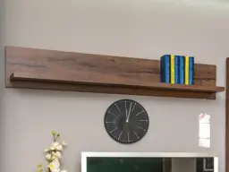 Wall Shelf Floating Panel 140 cm Living Room Hallway Storage Shelving Oak Effect - Balin
