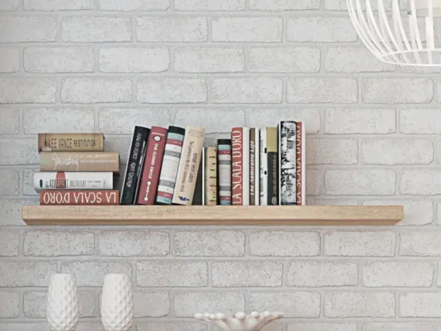 Modern Short Shelf Floating Wall Mounted Design Sonoma Oak Effect Finish 105cm - Kaspian - image 1