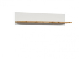 Wall Shelf Floating Shelf Storage Display Panel Unit 106cm Small White Oak Style Scandi Furniture - Holten - thumbnail 4