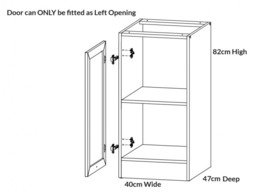 Kitchen Cabinet 400mm Base Modern Freestanding Cupboard Unit 40cm Left Hand Grey Gloss - Junona - thumbnail 4