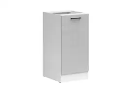 Kitchen Cabinet 400mm Base Modern Freestanding Cupboard Unit 40cm Left Hand Grey Gloss - Junona - thumbnail 1