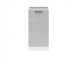 Kitchen Cabinet 400mm Base Modern Freestanding Cupboard Unit 40cm Left Hand Grey Gloss - Junona - thumbnail 2