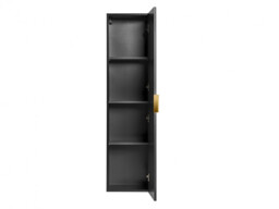Bathroom 800mm Vanity Set Ribbed Textured Black Modern Wall Hung Floating Cabinets Sink - Adel - thumbnail 4