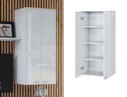 White Gloss Wall Unit Tall Cabinet Storage Living Room Bedroom Furniture – Sol - thumbnail 4