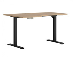 Standing Desk Rising Height Adjustable Motorised Electric Frame Sit Stand Home Office 140cm Left Corner Desk in Oak Finish - Space Office - thumbnail 3
