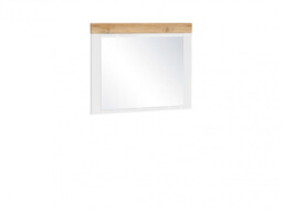 Wall Mounted Rectangular Mirror Hallway Bedroom Living Room White Gloss/Oak Effect Scandinavian - Holten - thumbnail 4