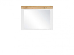 Wall Mounted Rectangular Mirror Hallway Bedroom Living Room White Gloss/Oak Effect Scandinavian - Holten - thumbnail 3
