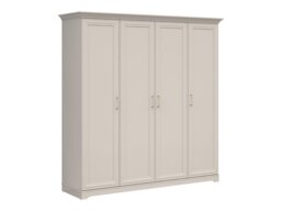 Large Wardrobe 4 Door Storage Cabinet Quadruple Wardrobe Shelves Hanging Rails Shaker Style Cashmere Beige - Anga