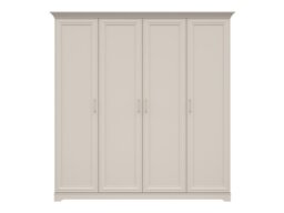 Large Wardrobe 4 Door Storage Cabinet Quadruple Wardrobe Shelves Hanging Rails Shaker Style Cashmere Beige - Anga - thumbnail 2