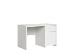 White Desk with Drawers 120cm Modern Home Office Study Deep Computer Table with Handless Storage Cabinet - Kaspian - thumbnail 4