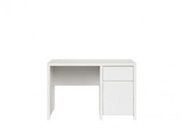 White Desk with Drawers 120cm Modern Home Office Study Deep Computer Table with Handless Storage Cabinet - Kaspian - thumbnail 3